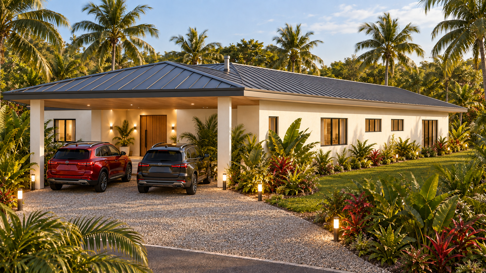Villa Pacific front exterior architectural rendering